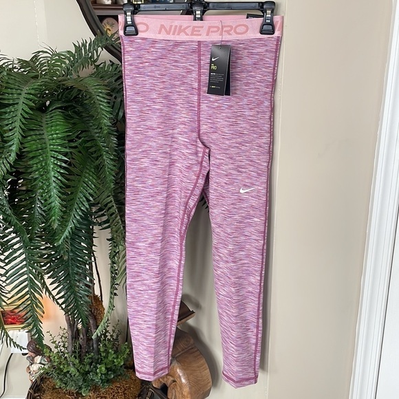 Brand New Nike Pro Dri-Fit Tight Fit Crop Length Training Pink Multi Leggings - Picture 13 of 13
